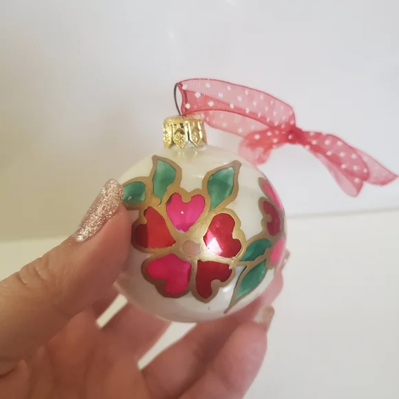 Vintage Hand painted glass Ornament - Picture 2 of 7